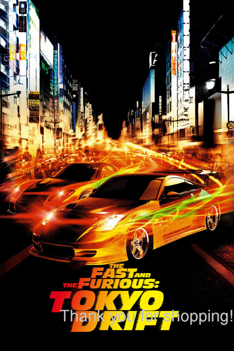 Fast & Furious selling Tokyo Drift Canvas Movie Poster Wall Print Semi Gloss 24x36 New