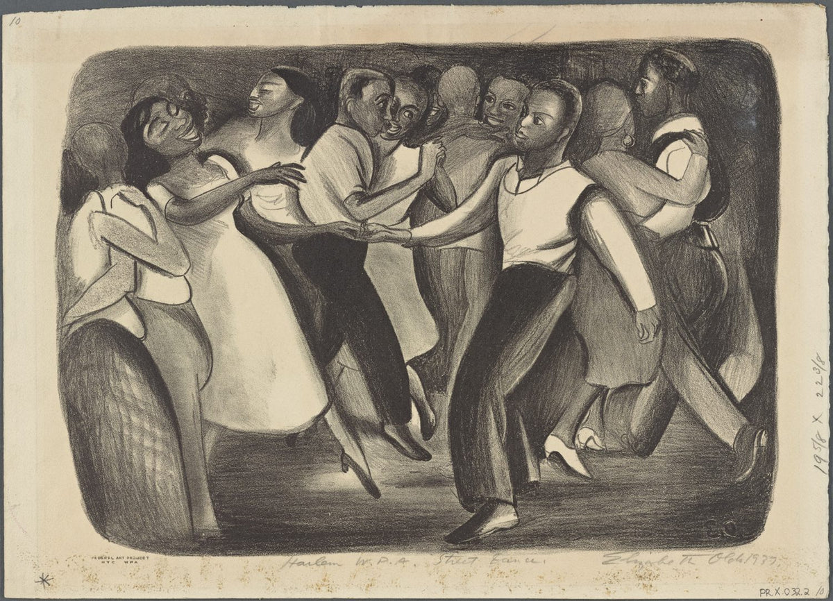 Harlem Street Dance 1935 WPA Poster 24 x36 Premium Wall Art harlem-street-dance-1935-wpa-poster-24-x36-premium-wall-art