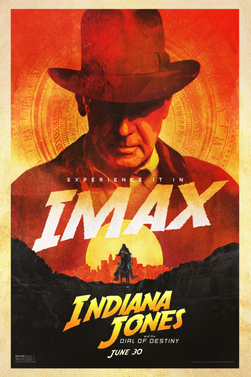 Indiana Jones adventure movie poster with sepia tones
