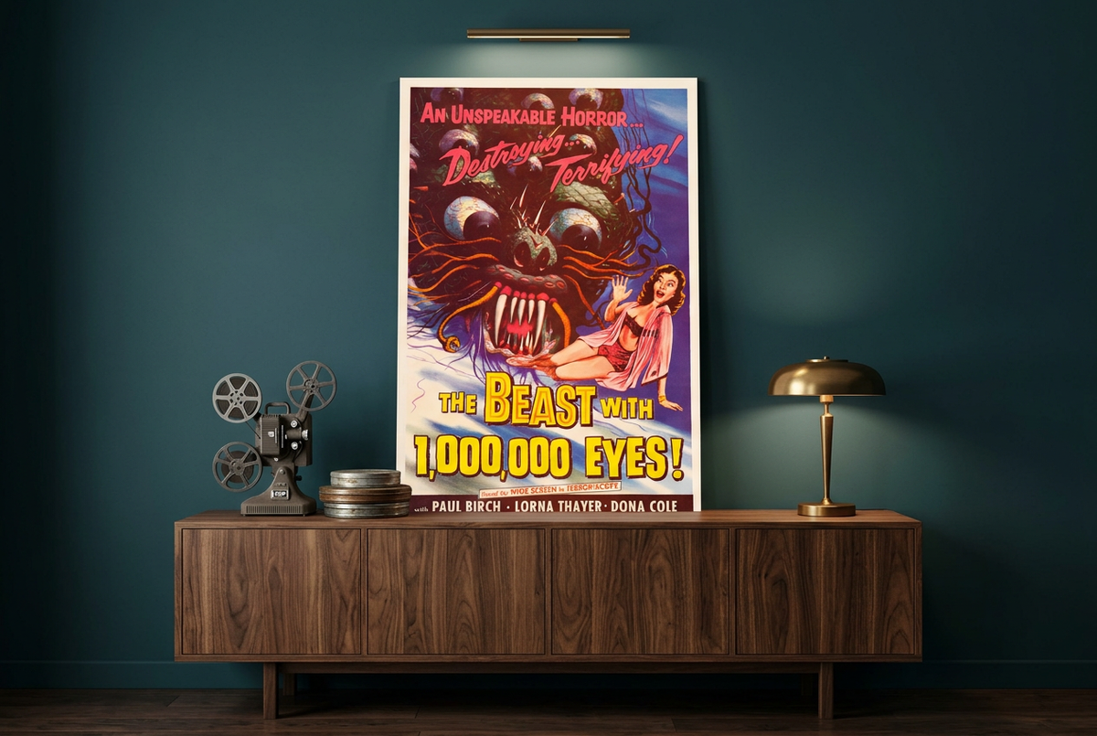Retro horror-themed poster lifestyle image