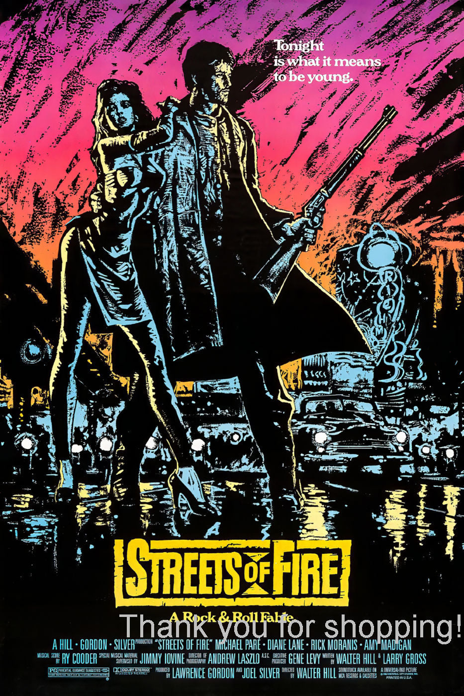 Streets Of Fire Movie Poster 27x40 for sale cheap United States USA