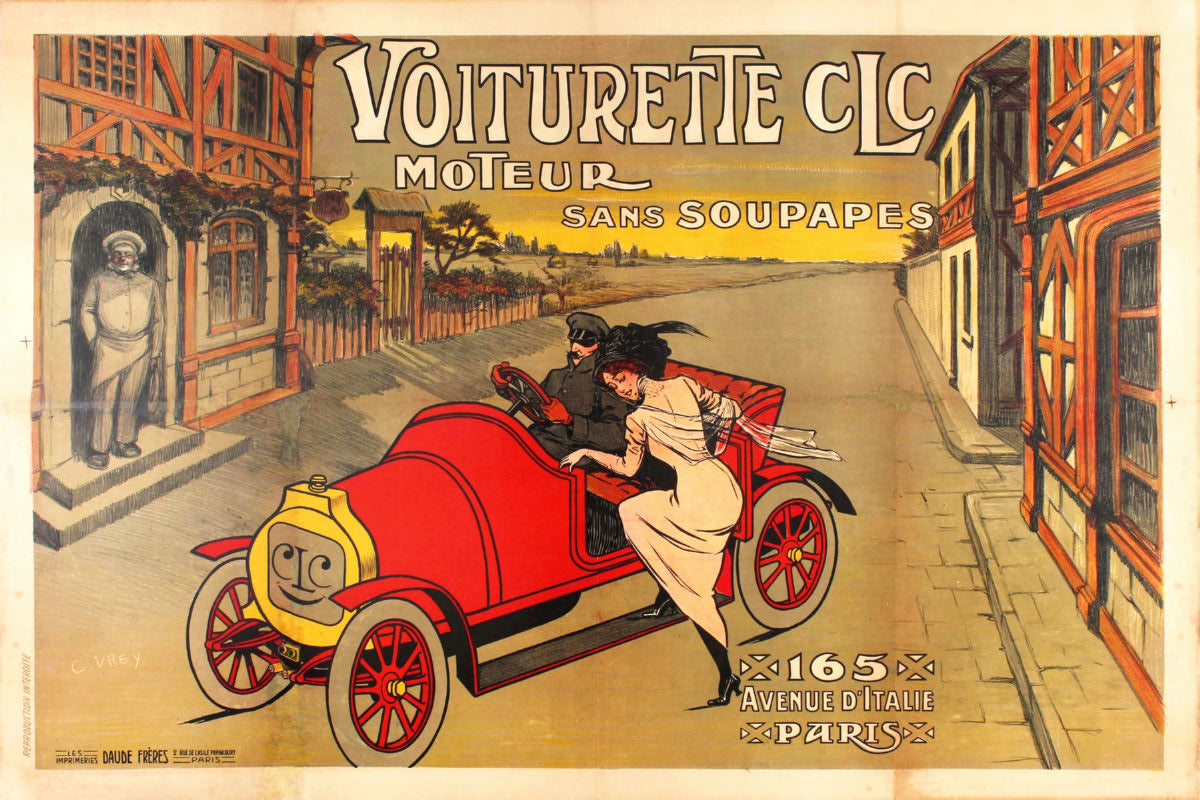 Voiturette French Car Vintage Advertising Art Poster 24x36 24inx36in The Poster Depot