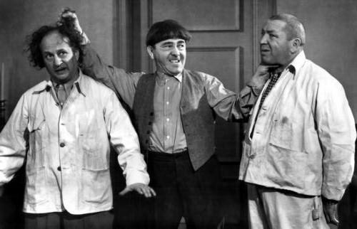 Three Stooges Photo Sign 8in x 12in