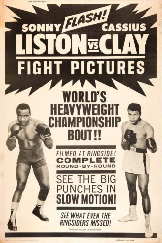 Cassius Clay Sonny Liston Fight Metal Print 8in x 12in