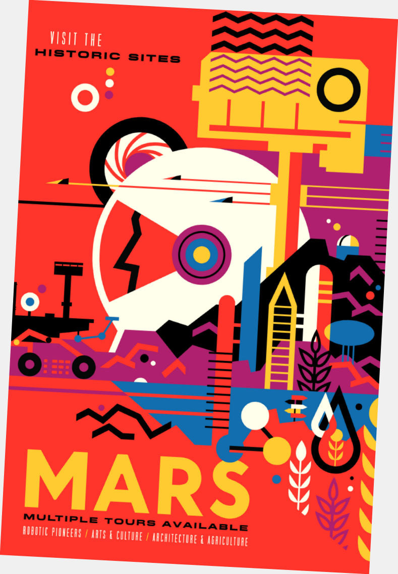 Nasa Travel poster Art poster Mars| theposterdepot.com The Poster Depot