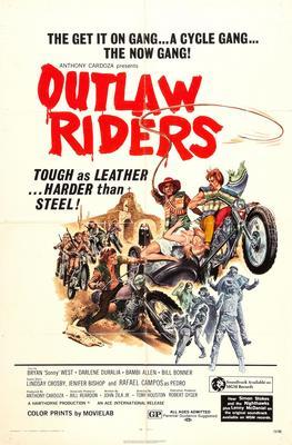 Outlaw Riders Metal Movie Poster 8in x 12in