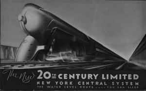 Railroad 20Th Century Limited Railway Poster Black and White Mini Poster 11"x17"