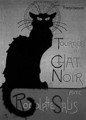 Chat Noir Metal Poster Print 8in x 12in 12"x16" Black and White The Poster Depot