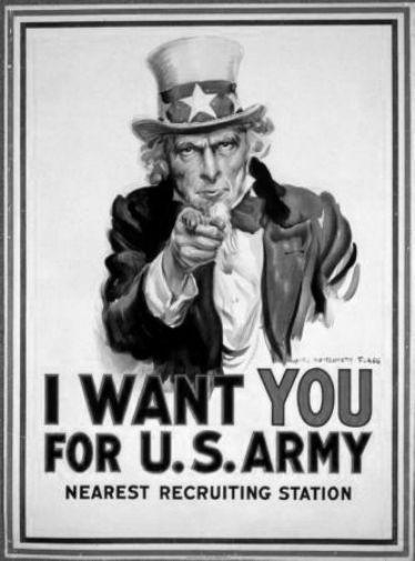 War Propaganda poster tin Metal Print Wall Art