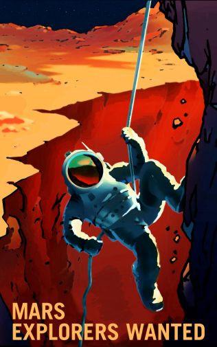Mars Recruitment Explorers Wanted poster tin sign Wall Art
