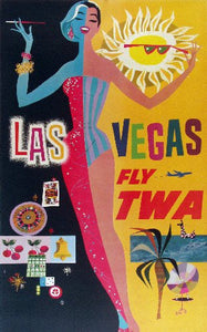 Travel Agency Art Las Vegas Twa Art Poster 27"x40" 27x40 Oversize