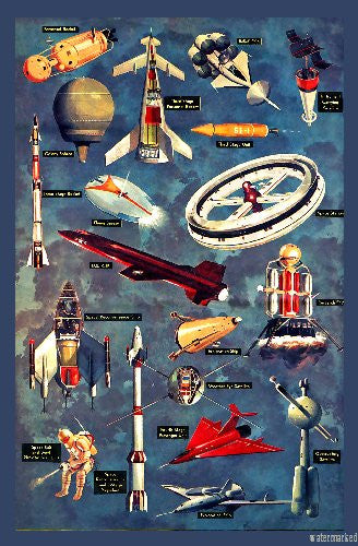 Vintage Spaceships Poster Oversize On Sale United States