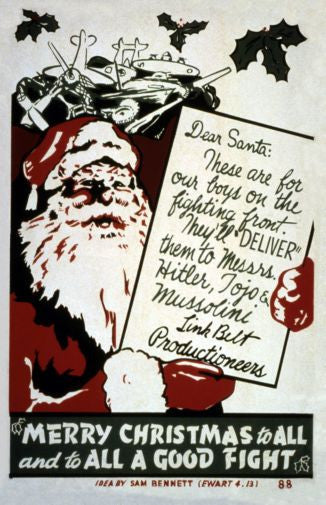 Wwii War Propaganda Merry Christmas Poster Oversize On Sale United States