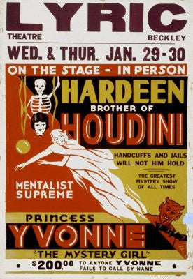 Magic poster Hardeen 27"x40" 27x40 Oversize The Poster Depot