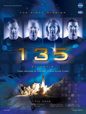 Sts135 Poster Atlantis Space Shuttle Oversize On Sale United States