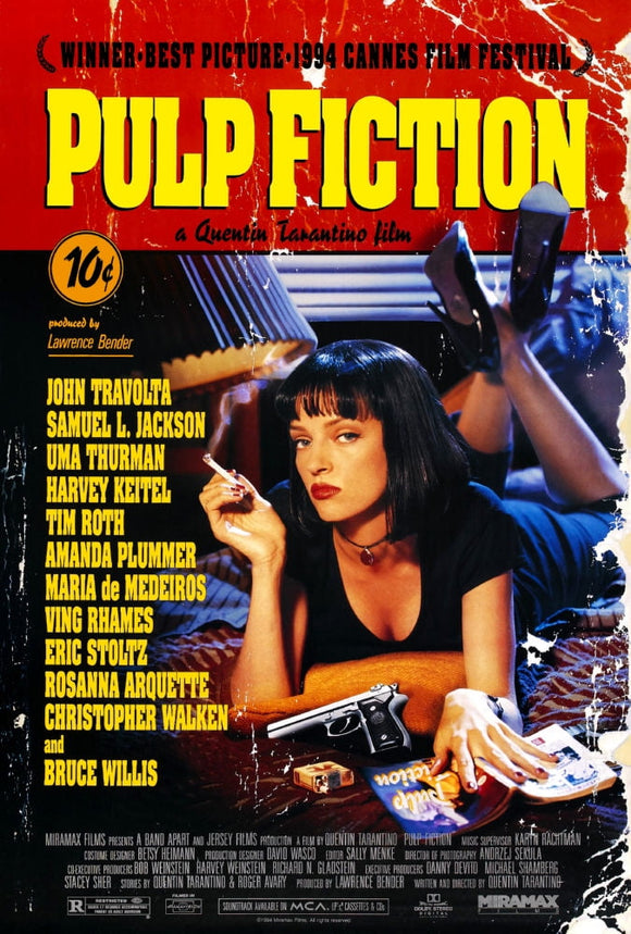 Pulp Fiction Movie Poster 24In x 36In Art Poster 24x36 Multi-Color Square Adults Best Posters WALMART