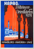 Gemany Hapag Mittelmeer 1929 11x17 poster for sale cheap United States USA