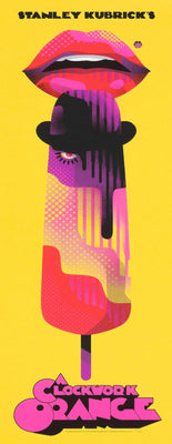 A Clockwork Orange colorful movie poster featuring Stanley Kubrick artwork