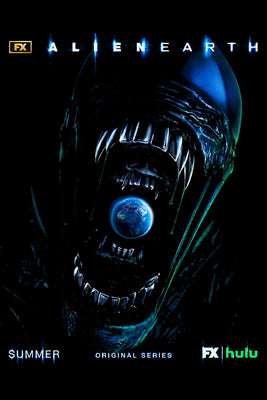 Alien Earth poster featuring glowing terrain and alien horizon