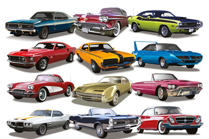 American Classics Muscle Cars Chart Poster 24x36 24inx36in The Poster Depot