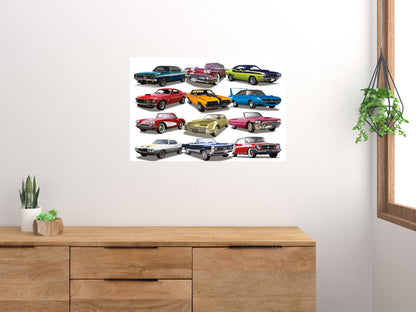 American Classics Muscle Cars Chart Poster 24x36 24inx36in The Poster Depot