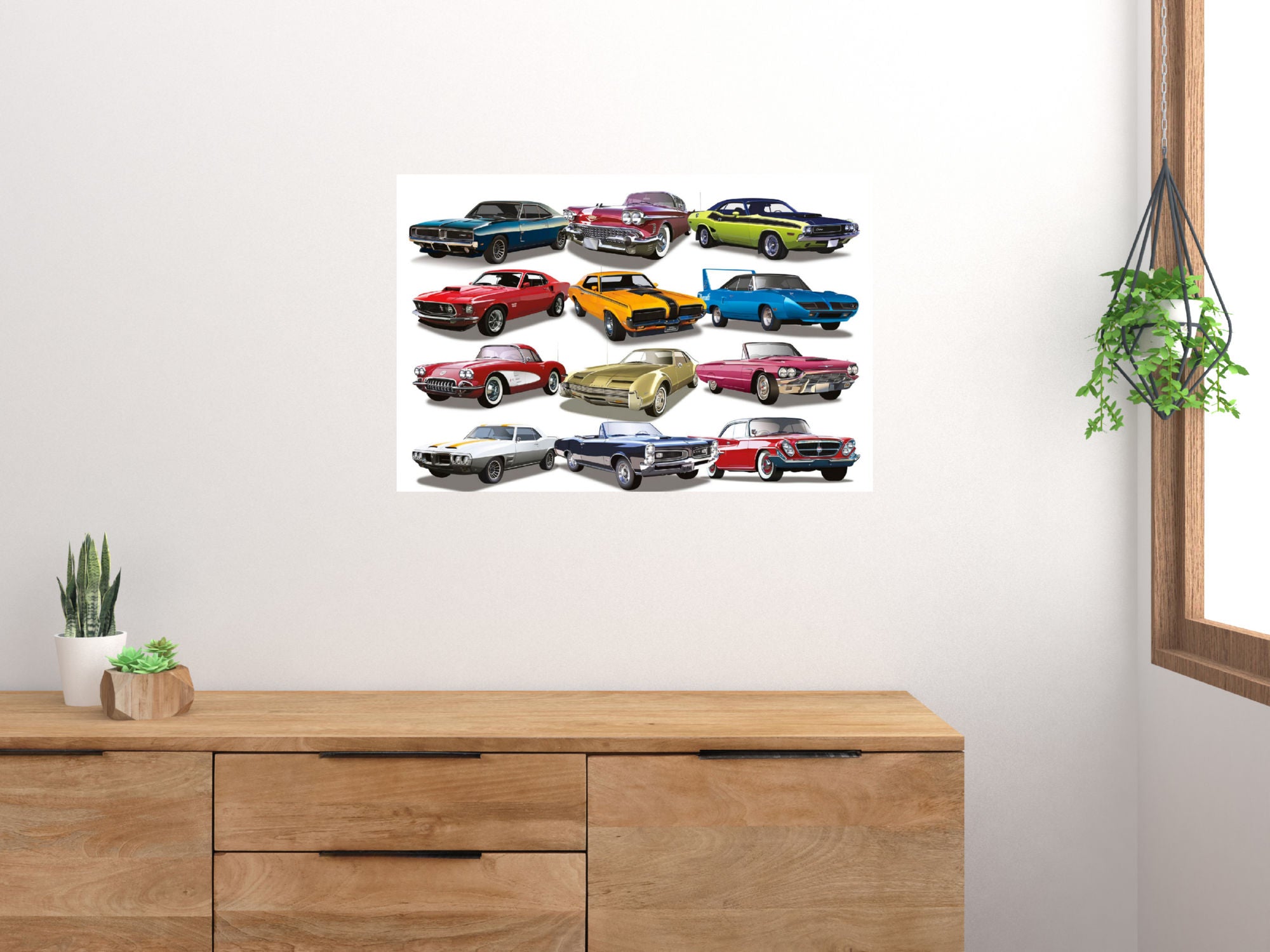 American Classics Muscle Cars Chart Poster 11x17 on Sale