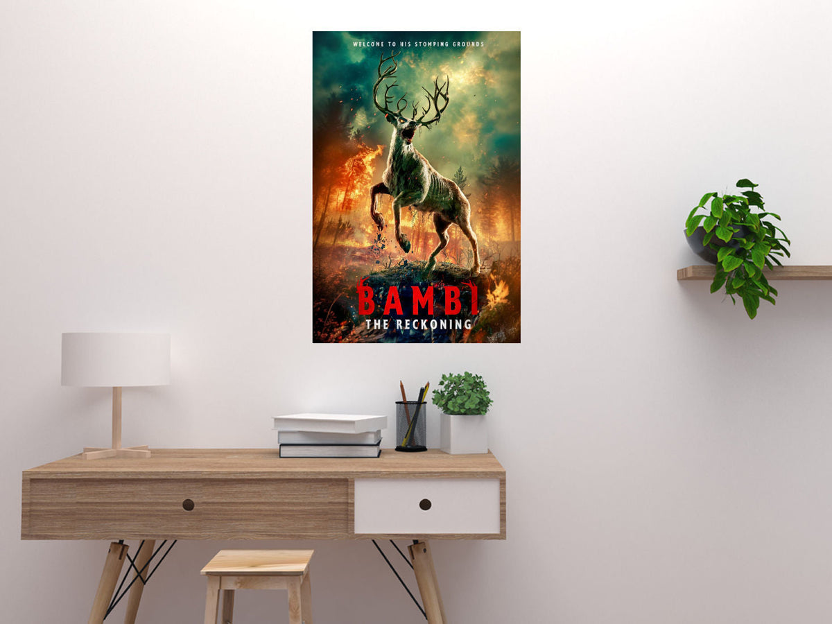 Bambi: The Reckoning poster featuring eerie forest and corrupted innocence