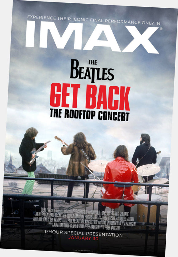 Beatles Get Back Imax Movie poster for sale cheap United States USA