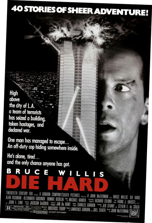 Die Hard Movie Poster 24In x36In Art Poster 24x36 Unframed, Age: Adults, Rectangle Z Posters WALMART