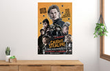 Caught Stealing noir movie poster with shadowed tones