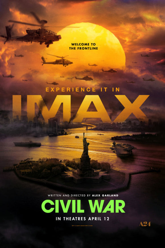 Civil War Movie Poster Alex Garland - 16x24
