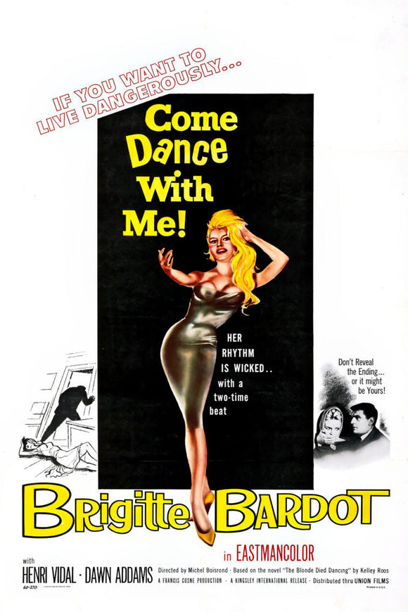 Come Dance With Me Brigitte Bardot Movie Poster 27x40 for sale United States USA