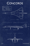 Concorde Blueprint Poster 11"x17" The Poster Depot