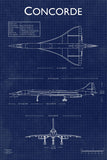 Concorde Blueprint Poster 24"x36" The Poster Depot