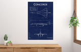 Concorde Blueprint Poster 16"x24" The Poster Depot