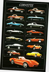 Corvette History Chart poster for sale cheap United States USA