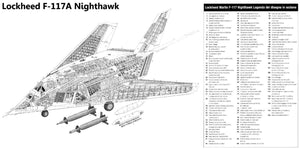 F-117A Nighthawk Cutaway Diagram  Poster 16"x24" 16inx24in