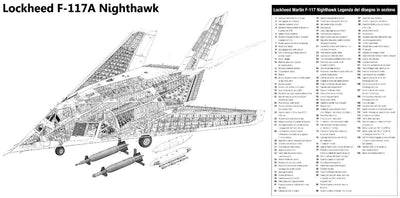 F117A Nighthawk Cutaway Diagram Poster On Sale United States