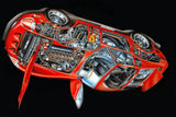 Ferrari 250 GTO Cutaway Poster - 27"x40" The Poster Depot