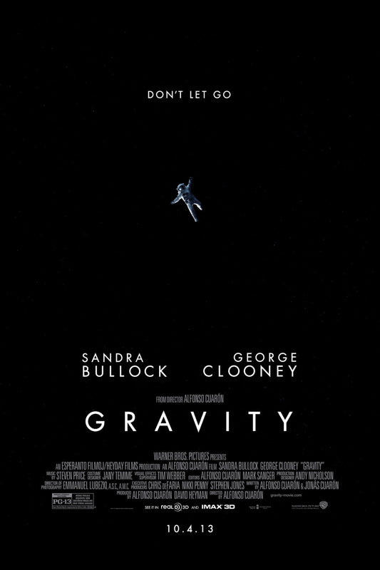 Gravity space movie poster with stark tones