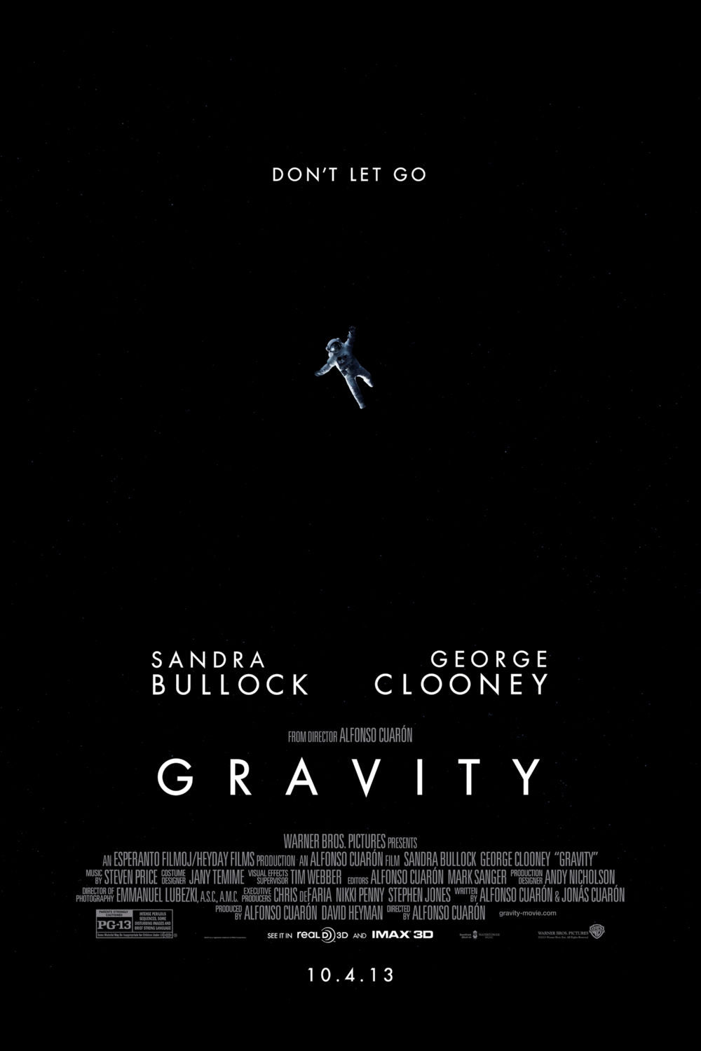 Gravity space movie poster with stark tones