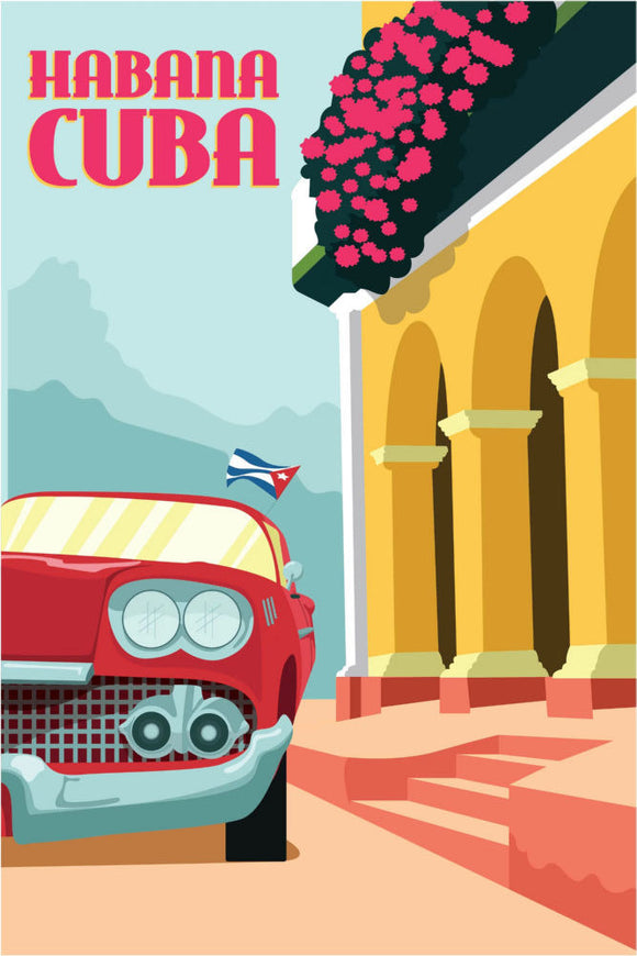 Habana Cuba Travel Poster Havana - 27x40