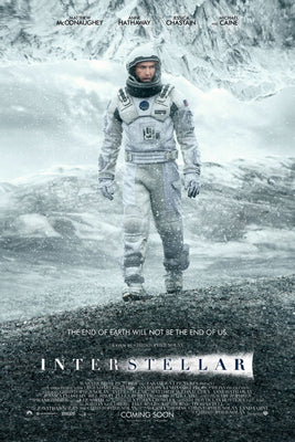 Interstellar Movie Poster featuring astronaut silhouette and galactic visuals