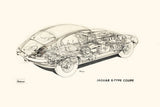 jaguar e-type cutaway Poster 27x40 
