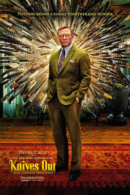 Knives Out Daniel Craig mystery movie poster with crisp tones