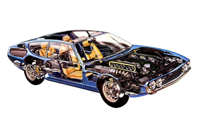 Lamborghini Espada Cutaway  Poster 11in x 17in