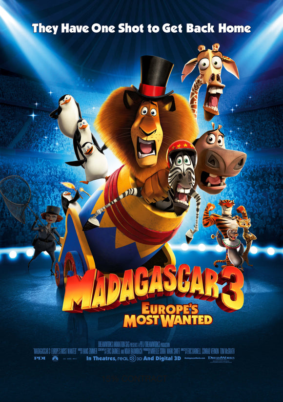 Madagascar 3 Movie Poster Metal Poster Choose Style