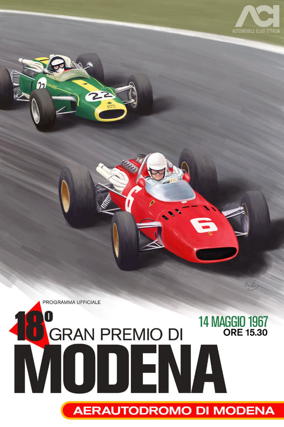 Modena Grand Prix 1967 Italian Poster 27x40 on Sale