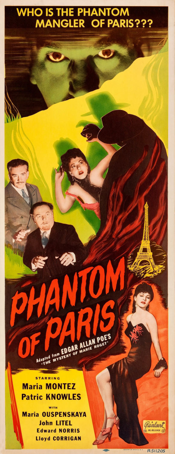 Mystery of Marie Roget literary movie poster with shadowy tones