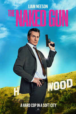 The Naked Gun parody movie poster with absurd tones